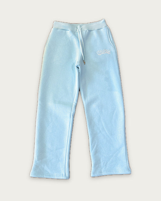 Open Leg Sweatpants in Blau, Vorderseite