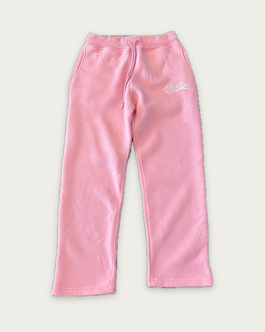 Open Leg Sweatpants in Pink, Vorderseite